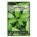 Photo Sow Right Seeds - Sweet Large Leaf Thai Basil Seed for Planting; Non-GMO Heirloom Seeds; Instructions to Plant and Grow a Kitchen Herb Garden, Indoors or Outdoor; Great Gardening Gift, best price $4.99, bestseller 2024