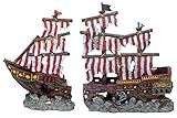 Photo Penn-Plax Striped Sail Shipwreck Aquarium Decoration 2PC Large Over 19 Inches High for Large Fish Tanks, Multi (RR961), best price $135.00, bestseller 2024