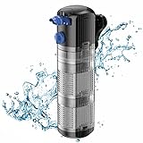 Photo FREESEA Internal Aquarium Power Filter: 8W Adjustable Water Flow 2 Stages Filtration System Submersible for 40-120 Gal Fish Tank | Turtle Tank …, best price $32.99, bestseller 2024