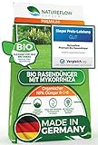 Foto TESTSIEGER Premium Bio Rasendünger 20kg Mykorrhiza aus Deutschland–100% Pflanzlich - Frühling & Sommer-Organischer Dünger NPK 8+1+6- für Dichten und Gesunden Traumrasen ohne Tierexkremente, bester Preis 59,95 € (3,00 € / kg), Bestseller 2024