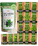 Photo Home Grown 15 Culinary Herb Seed Vault - 4900+ Heirloom Non GMO Herb Seeds - Plant Indoor or Outdoor Herbs Garden: Basil, Mint, Rosemary, Lemon Balm, Peppermint, Cilantro and More Planting Seeds, best price $22.99 ($1.53 / Count), bestseller 2024