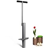 Photo Walensee Bulb Planter Lawn and Garden Tool, Flower Weeder or Weeding Tools for Digging Hoes Soil Sampler Transplanting Sod Plugger Flower Bulb Garden Planting Tool Steel with T-Style Long Handle, Grey, best price $34.95, bestseller 2024
