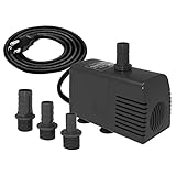 Photo Knifel Submersible Pump 600GPH Ultra Quiet with Foam Filter & Dry Burning Protection 8.2ft High Lift for Fountains, Hydroponics, Ponds, Aquariums & More………, best price $33.99, bestseller 2024