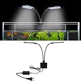 Photo SENZEAL X7 Gemini LED Lumière Deux Têtes D'Aquarium 220V 15W 1600LM X7 pour Réservoir de Poissons de 8 à 15 Pouces, meilleur prix 19,99 €, best-seller 2024