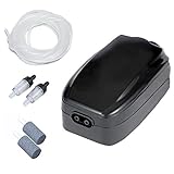 Photo AQUANEAT Aquarium Air Pump, 100GPH Adjustable Dual Outlets, Oxygen Aerator for 100 Gallon Fish Tank, Hydroponics Bubbler with Air Stones, Check Valves, Airline Tubing, best price $12.99, bestseller 2024