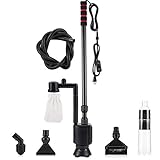 Photo AQQA Aquarium Gravel Cleaner Siphon Kit,6 in 1 Electric Automatic Removable Vacuum Water Changer，Multifunction Wash Sand Suck The Stool Filter 110V/ 20W 320GPH (Black), best price $35.99, bestseller 2024