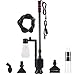 AQQA Aquarium Gravel Cleaner Siphon Kit,6 in 1 Electric Automatic Removable Vacuum Water Changer，Multifunction Wash Sand Suck The Stool Filter 110V/ 20W 320GPH (Black) new 2024