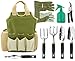 Vremi 9 Piece Garden Tools Set - Gardening Tools with Garden Gloves and Garden Tote - Gardening Gifts Tool Set with Garden Trowel Pruners and More - Vegetable Herb Garden Hand Tools with Storage Tote new 2024