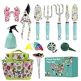 Photo Garden Tool Set,Gardening Gifts for Women,31PCS Heavy Duty Aluminum Floral Print Gardening Tool Set with Storage Tote Bag Garden Tools Gifts for Women and Men, best price $28.99, bestseller 2024