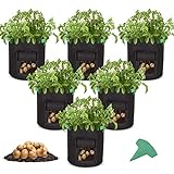 Photo GROWNEER 6 Packs 7 Gallons Grow Bags Potato Planter Bag with Access Flap and Handles, Planting Grow Bags Fabric Pots for Grow Vegetables, Potato, Carrot, Onion, with 15 Pcs Plant Labels, best price $15.99, bestseller 2024