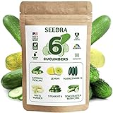 Photo Seedra 6 Cucumber Seeds Variety Pack - 220+ Non GMO, Heirloom Seeds for Indoor Outdoor Hydroponic Home Garden - National Pickling, Lemon, Spacemaster Bush Cuke, Marketmore & More, best price $13.99, bestseller 2024