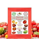 Photo Heirloom Tomato Seeds by Family Sown - 10 Seed Packets of Non GMO Heirloom Tomatoes Including Brandywine, Roma, Tomatillo, Cherry Tomato Seeds and More in Our Seed Starter Kit, best price $21.95, bestseller 2024
