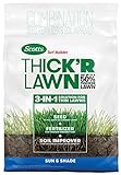 Photo Scotts Turf Builder Thick'R Lawn Sun and Shade, 12 lb. - 3-in-1 Solution for Thin Lawns - Combination Seed, Fertilizer and Soil Improver for a Thicker, Greener Lawn - Covers 1,200 sq. ft., best price $19.76, bestseller 2024