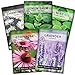 Sow Right Seeds - Herbal Tea Collection - Lemon Balm, Chamomile, Mint, Lavender, Echinacea Herb Seed for Planting; Non-GMO Heirloom Seed, Instructions to Plant Indoor or Outdoor; Great Gardening Gift new 2024