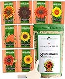 Photo 1000+ Sunflower Seeds for Planting - 8 Varieties - Flower Seeds to Plant Outside, Grow Giant Sunflower Plants, Heirloom Seeds, best price $16.99 ($0.02 / Count), bestseller 2024