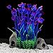 QUMY Large Aquarium Plants Artificial Plastic Fish Tank Plants Decoration Ornament for All Fish (D-Purple) new 2024