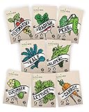 Photo Vegetable Seeds Heirloom SillySeed Collection - 100% Non GMO Veggie Garden Variety Pack: Tomato, Cucumber, Lettuce, Kale, Radish, Peas, Carrot, Jalapeno Pepper, best price $13.95, bestseller 2024