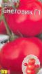 Tomater sorter Snegovik F1 Fil och egenskaper