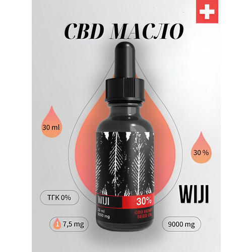 WIJI CBD масло Hemp Seed Oil 30% 30 ml, КБД фото