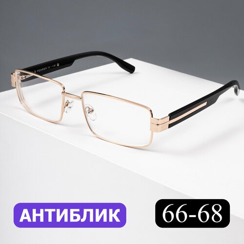 фотография Готовые очки для чтения РЦ 66-68 с диоптриями (+3.50) Fedrov 571 C1, без футляра, цвет золотой, линзы антиблик, РЦ 66-68, купить за 995р