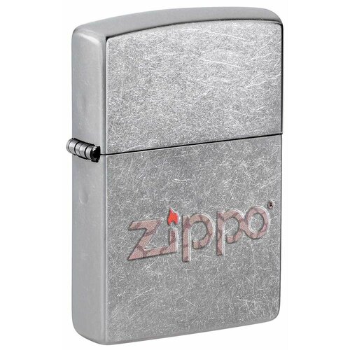 Оригинальная бензиновая зажигалка ZIPPO Classic 207 SNAKESKIN ZIPPO LOGO с покрытием Street Chrome - Логотип ZIPPO в виде змеиной кожи фото