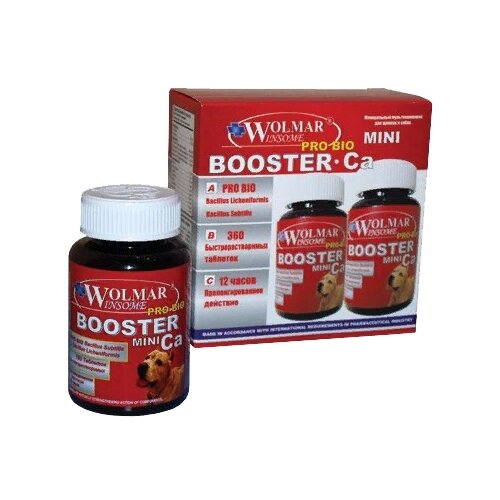 Кормовая добавка Wolmar Winsome Pro Bio Booster Ca Mini для мелких пород собак , 360 таб. фото