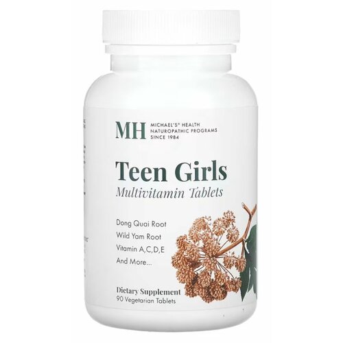 Michael's Naturopathic, Teen Girls Multi Vitamin, поливитамины для девочек-подростков, мультивитамины для подростков, 90 вег таблеток фото