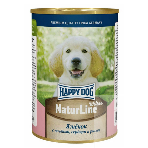 фотография Влажный корм для щенков Happy Dog NaturLine, ягненок, печень, сердце, с рисом 12 шт. х 410 г, купить за 2746р