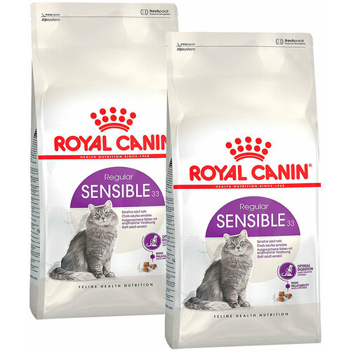 Сухой корм ROYAL CANIN SENSIBLE 33 для взрослых кошек при аллергии (4 кг + 4 кг) фото