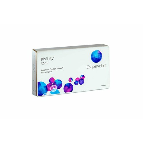 Контактные линзы CooperVision Biofinity Toric., 3 шт., R 8,7, D +5,25, CYL: -2,25, AХ: 100, бесцветный, 1 уп. фото