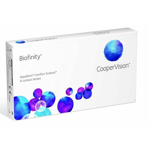 Контактные линзы CooperVision Biofinity, 6 шт., R 8,6, D -4,5, 1 уп. фото