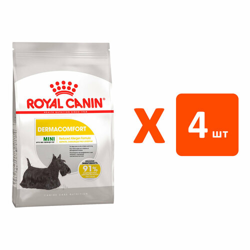 фотография ROYAL CANIN MINI DERMACOMFORT для взрослых собак маленьких пород при аллергии (3 кг х 4 шт), купить за 12193р