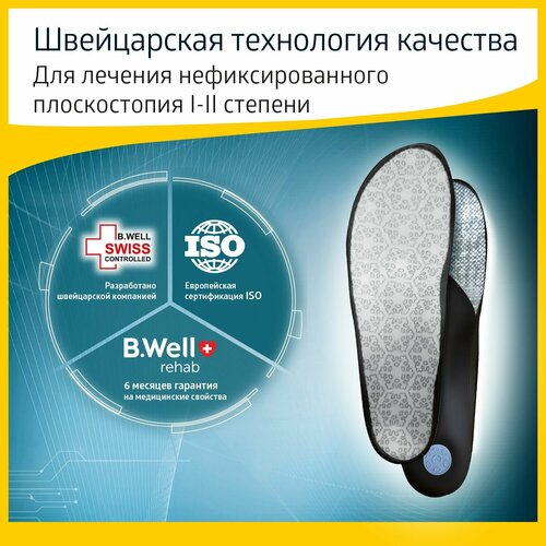 B.Well Стельки ортопедические FW-607 , р-р: 46, 30.4 см, цвет: серый/черный фото