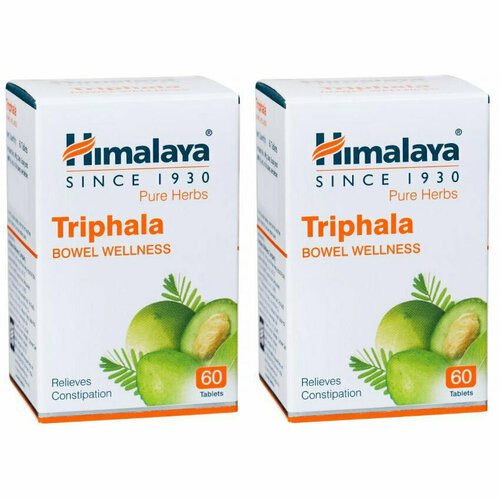 Таблетки Трифала Хималая (Triphala Himalaya), для очищения крови, детоксикация печени, стимулирует секрецию желчи, 2х60 таб. фото