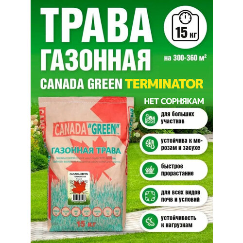 Газонная трава семена Канада Грин Нет сорнякам 15кг / Canada Green Terminator 15кг фото