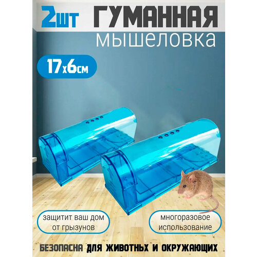 Мышеловка для мышей гуманная, 2 шт синяя фото