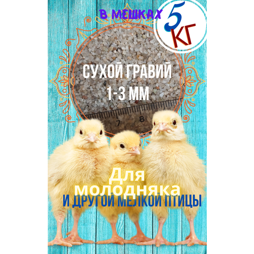 Сухой гравий 1-3 мм, для молодняка кур, мешок 5 кг фото