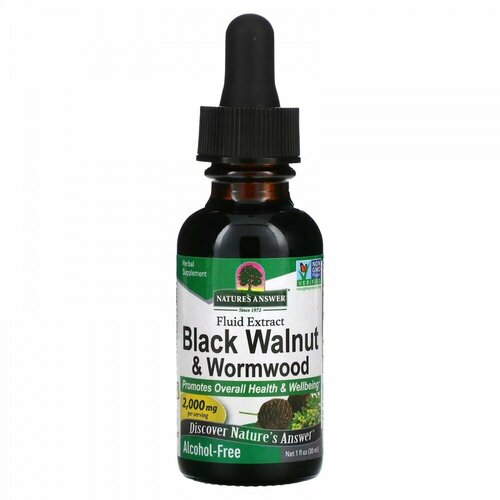 Nature s Answer, Black Walnut & Wormwood, Fluid Extract, Alcohol-Free, 2,000 mg, 1 fl oz (30 ml) фото