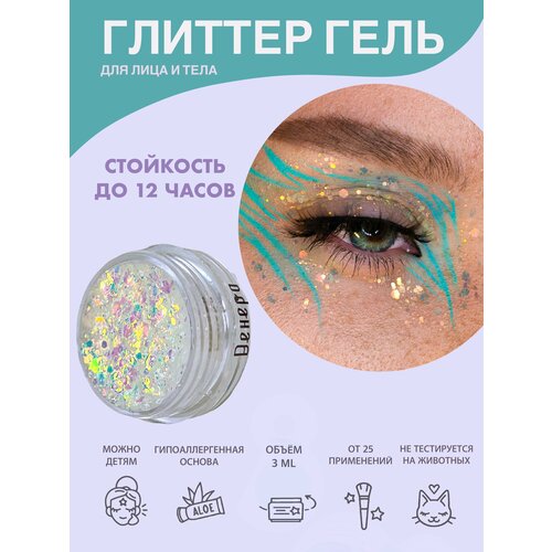 Queridos Glitters Глиттергель. Блёстки для лица и тела. Цвет 