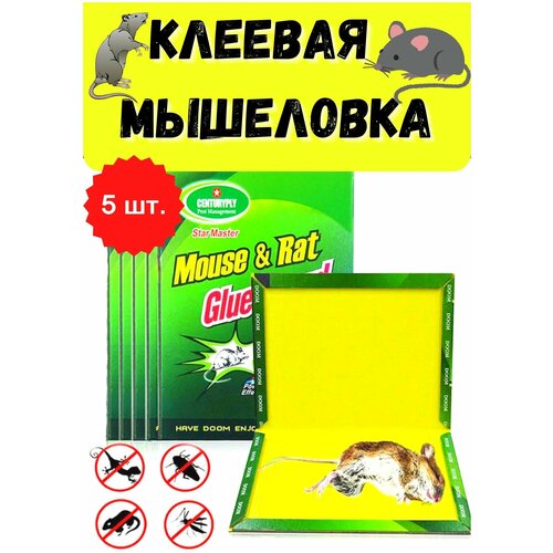 Клеевая ловушка для мышей и крыс Mouse Trap, набор из 5 штук для дома и дачи фото