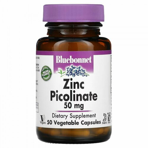 Bluebonnet Nutrition Zinc Picolinate 50 мг 50 растительных капсул / Пиколинат цинка фото