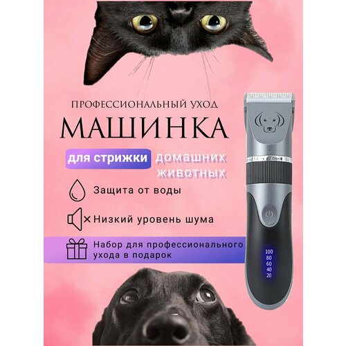 Машинка для стрижки животных с набором аксессуаров / Триммер для собак и кошек фото