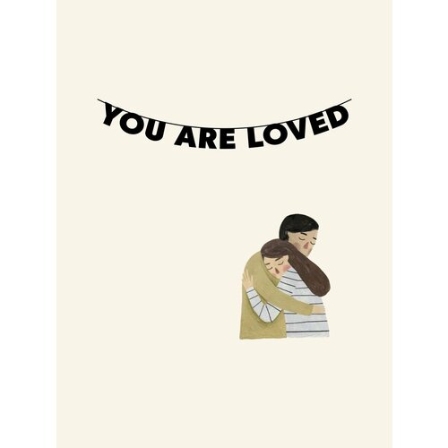 Гирлянда бумажная растяжка из букв черная - You are loved фото