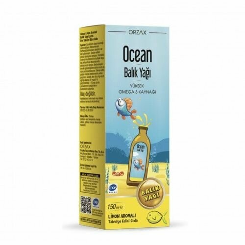 фотография ORZAX OCEAN FISH OIL SYRUP 150 ML; Сироп Рыбий Жир со вкусом лимона 150 мл, купить за 1090р