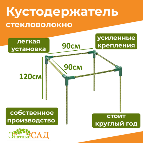 Кустодержатель для смородины, малины, цветов, «Знатный сад», макси+, 90х90см, высота 120 см, стекловолокно фото