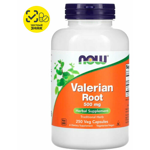 Now Foods, Valerian Root 500 мг (корень валерианы), для здоровья сердца, сосудов и нервной системы, 250 вег капсул фото