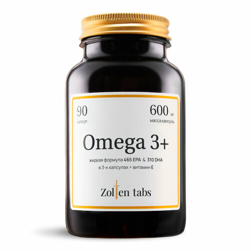 Omega 3 Zolten Tabs с витамином Е с высокой концентрацией рыбьего жира 90 капсул фото