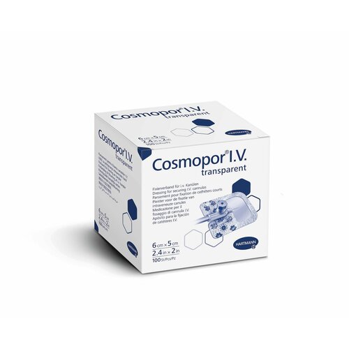 Cosmopor I.V. Transparent - стерил. самокл. повязка для фиксации катеторов 6x5см; 100 шт. фото