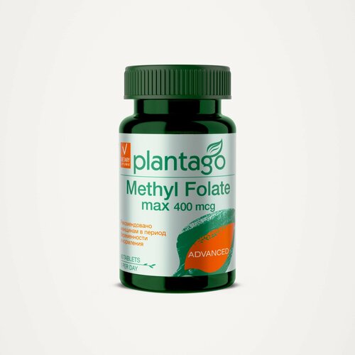 Plantago Метилфолат 400 мкг, 60 таблеток / Methyl Folate, Бад, фолиевая кислота, витамины для беременных, витамин B9 фото