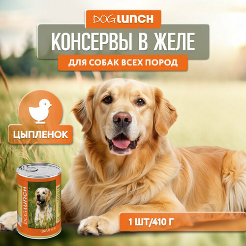 фотография Влажный корм для собак Dog Lunch цыпленок 1 уп. х 1 шт. х 410 г, купить за 143р